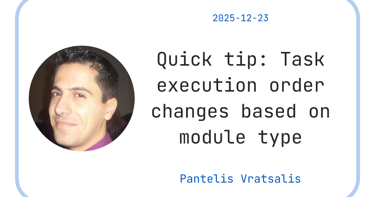 Quick tip: Task execution order changes based on module type - M1lt0n ...